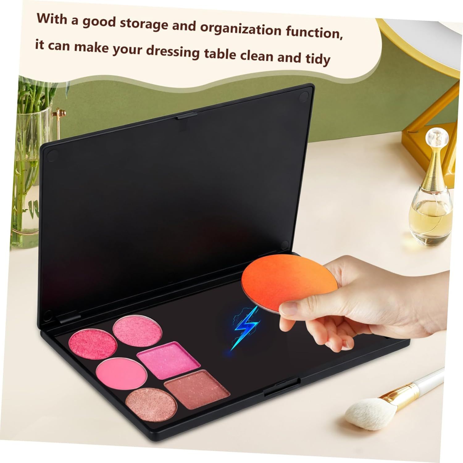 OKUMEYR DIY Large Empty Magnetic Eyeshadow Organizer Tray Cosmetic Storage Palette for Travel and Custom Makeup Sub Plate image number 3