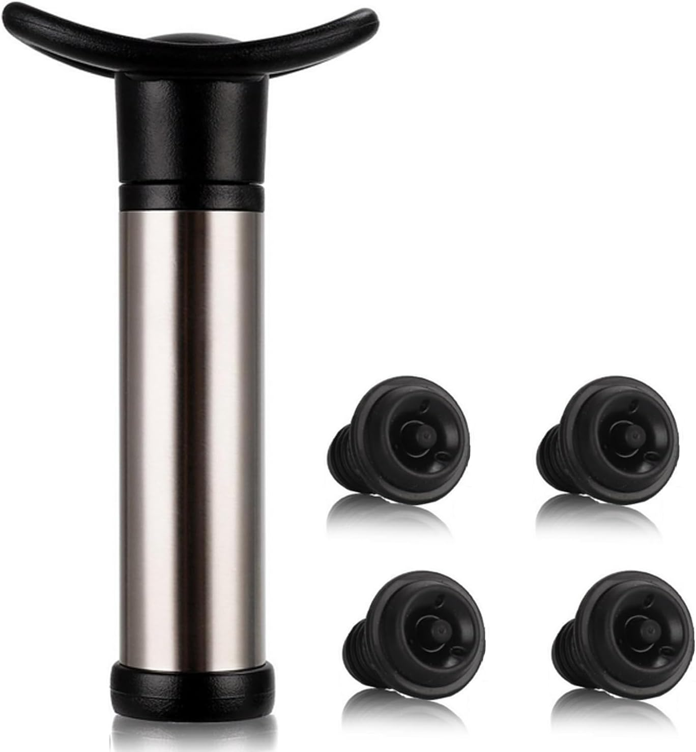 Shgarden Wine Pump Preserver Saver Kit Wine Stoppers Set Wine Saver with 4 Vacuum Stoppers Wine Vacuum Pump & 4 Silicone Wine Bottle Stoppers Vacuum Sealed Wine Plug for Home Kitchen Bar SH0009 image number 6