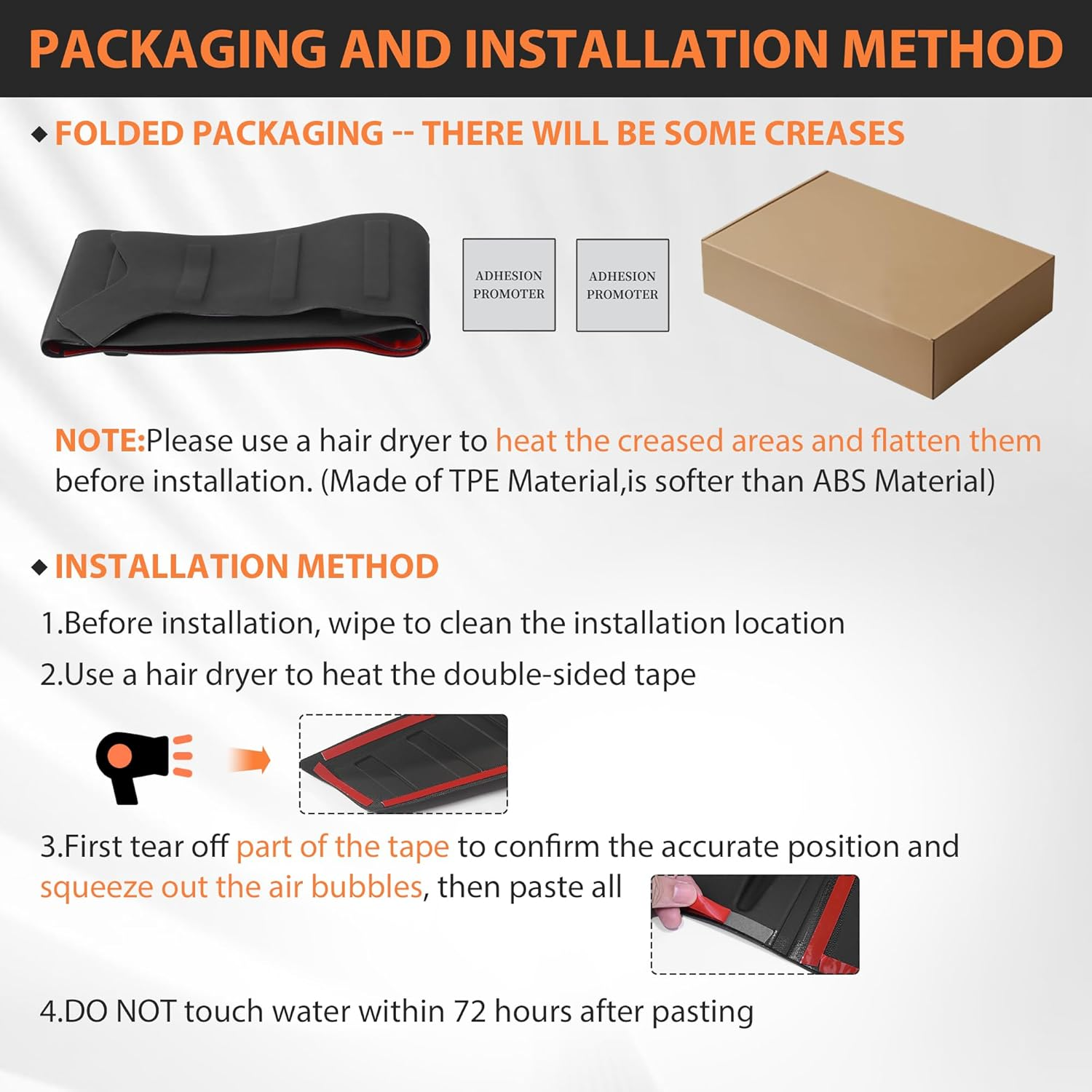 TIEZFUL Hood Protector Fit for Chevy Silverado 2500 HD/3500 HD 2020-2025 2026 Bug Deflectors Shield TPE Low Profile Hood Deflector Fit for Silverado 3500 HD Accessories 2020-2026 image number 6