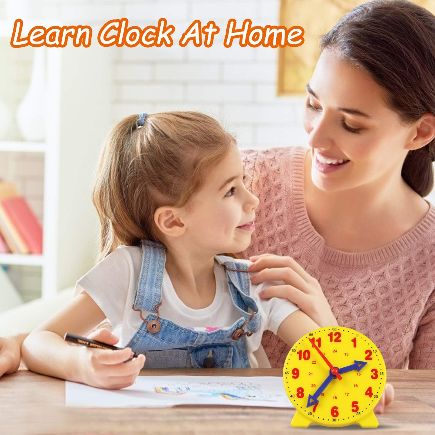Learning Clock, Educational Game Clock, Time Teaching and Demonstration Clock Model, Learning Resources for Children in Early Education, 4 Inch 12/24 Hours from 4 Years image number 3