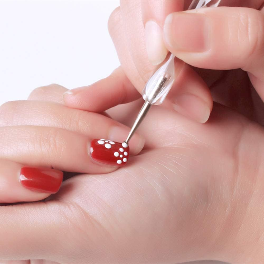 5 Pc 2 Way Dotting Pen Tool Nail Art Tip Dot Paint Manicure Kit image number 2