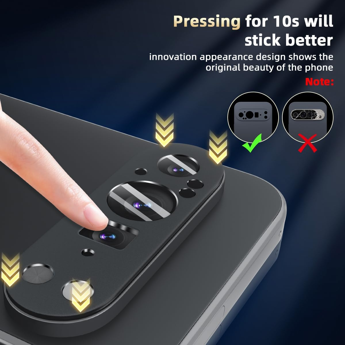 Jurqqer Camera Lens Protector for Google Pixel 10 Pro XL 6.8'' [Military Grade Shatterproof] 9H Ultra-Thin Tempered Glass & Aviation Aluminum Alloy Camera Guard,Full Protection, Obsidian image number 3