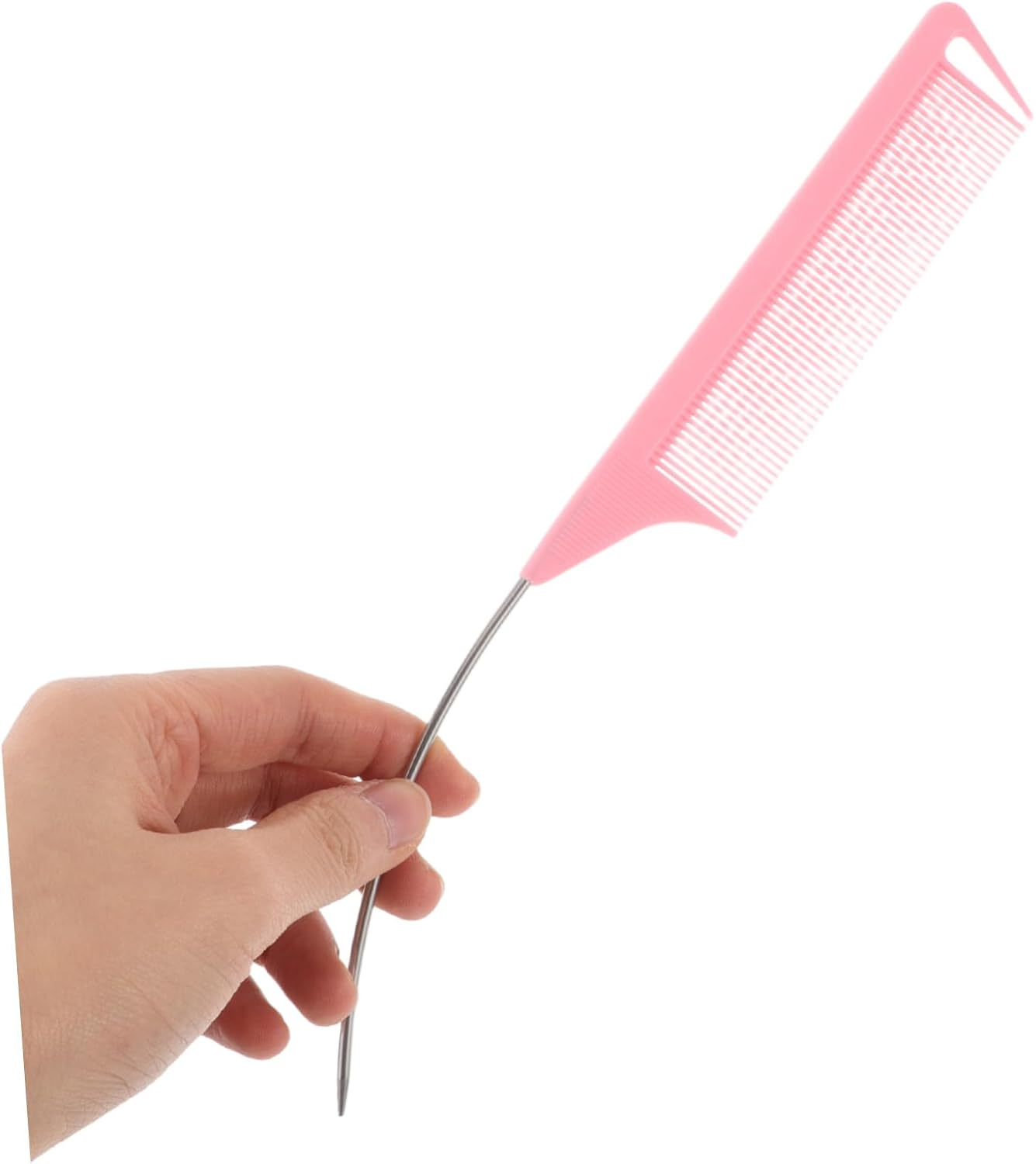 Gogogmee 3Pcs Metal Rat Tail Comb Set for Hair Styling Fine Tooth Pin Tail Combs with Bend Steel Needles for Women for Weaving Highlighting and Teasing image number 6