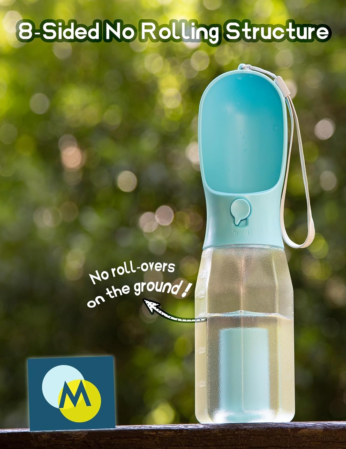 Portable Water Bottle for Dogs, 3 in 1 Pet Travel Bowl Dispenser with Food Treat Container & Poop Bag Holder, Summer Outdoor Walking Hiking Accessories for Large Dog on the Go - Blue, 20Oz image number 6