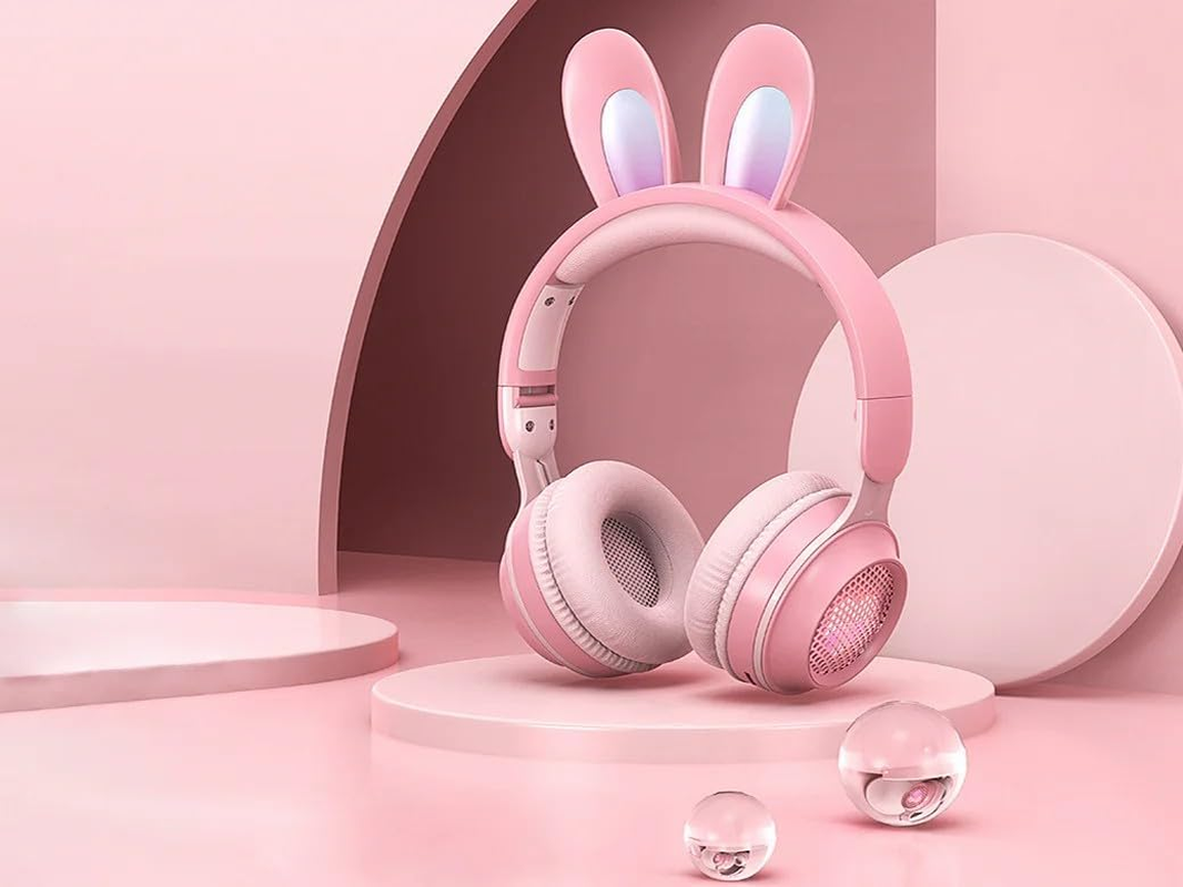 BDI Rainbow Rabbit Luminous Wireless 5.0 Headphone - Pink image number 1