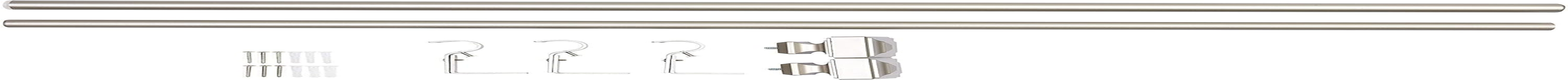 Amazon Basics 1" Wall Curtain Rod with Square Finials, 36" to 72", Nickel image number 4