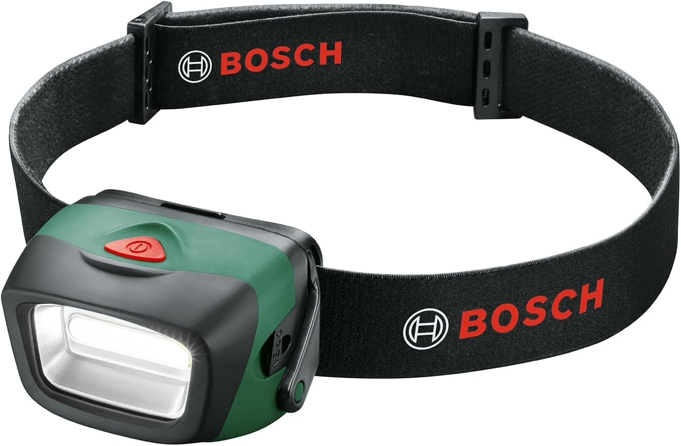 Bosch LED Head/Stand Lamp, without Batteries, 190 Lm Intensity, 28M Lighting Reach, 60&deg; Angle Adjustment, Triple Brightness Settings, IPX 4 Water-Resistant, DIY & Outdoor Use (Headlamp) image number 3