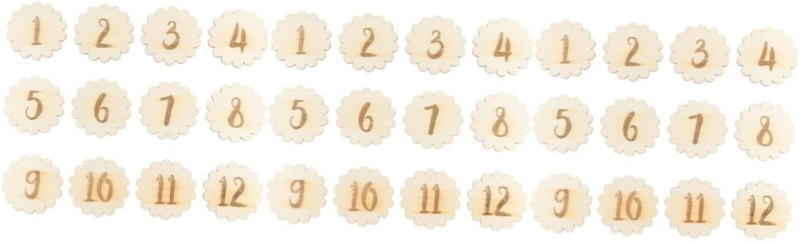Yardwe 36 Pcs Monthly Milestone Cards Wooden Lace Numbers Newborn Photography Props Creative Birthday Announcement Shower Keepsake