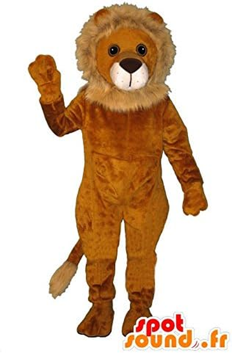 Spotsound Amazon Mascot Orange and Beige Lion, Soft and Hairy