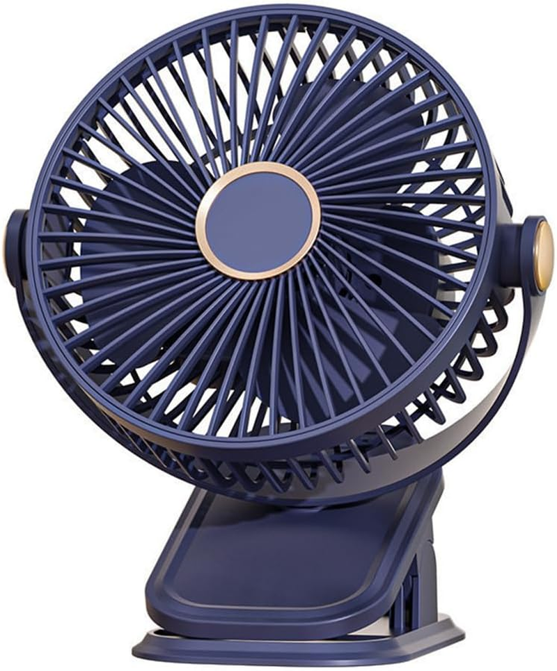 Vekol Portable Clip on Fan, Battery Operated Fan, Powerful USB Desk Fan with LED Light, 5 Speed Rechargeable Mini Table Fan, 360&deg; Rotate Personal Cooling Fan for Home Office Stroller Camping