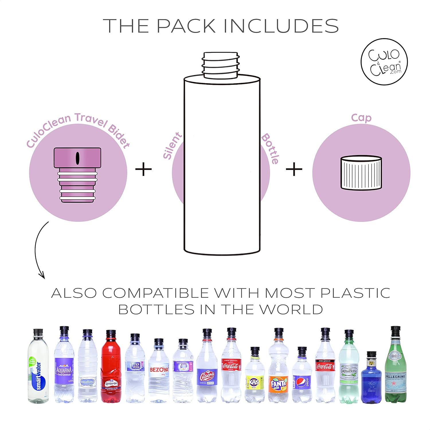 Culoclean Portable Bidet for Toilet or Travel. Peri Bottle for Men and Women. Handheld Spray. Bath Essentials (Lilac) image number 5