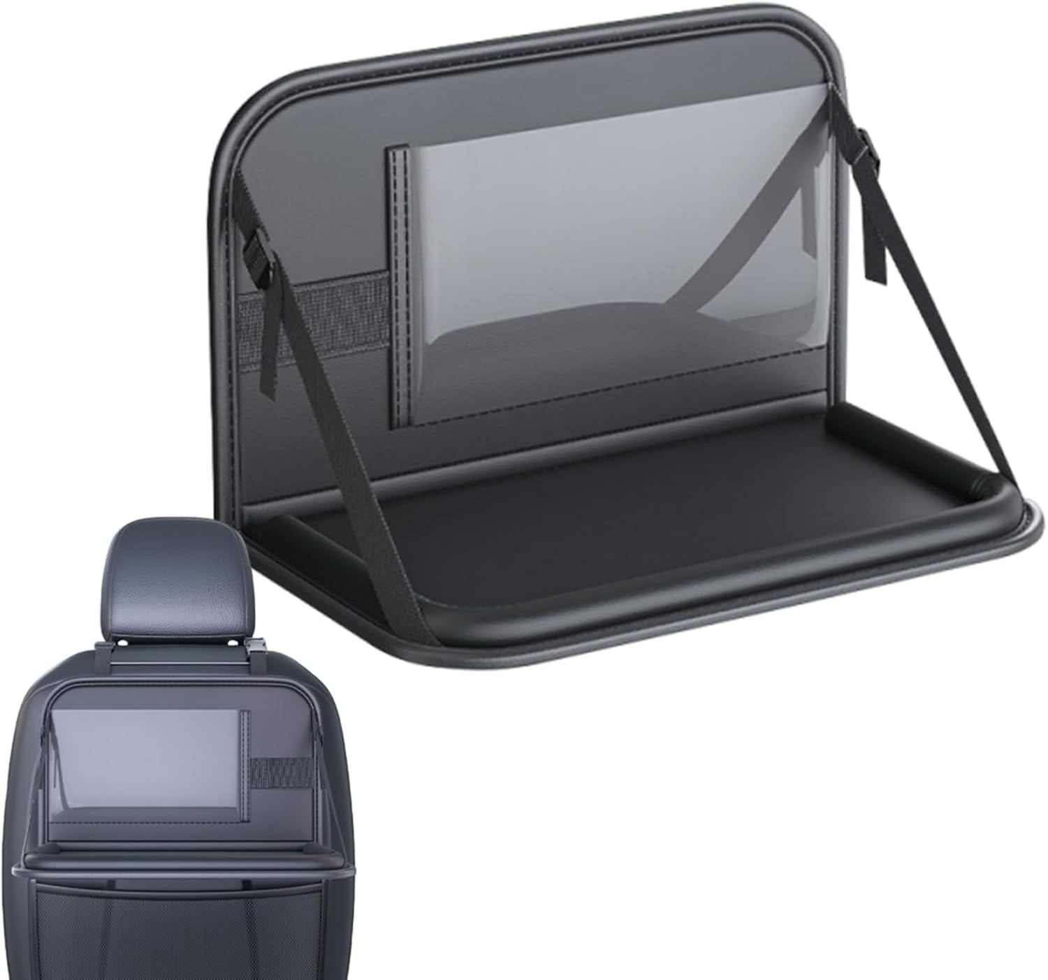 Car Tray for Kids,Foldable Rear Desk Storage Laptop Holder,Car Seat Tray for Kids Travel | for Toddler Airplane Camping Long Ride Snack Time Eating Office Work Passenger image number 1