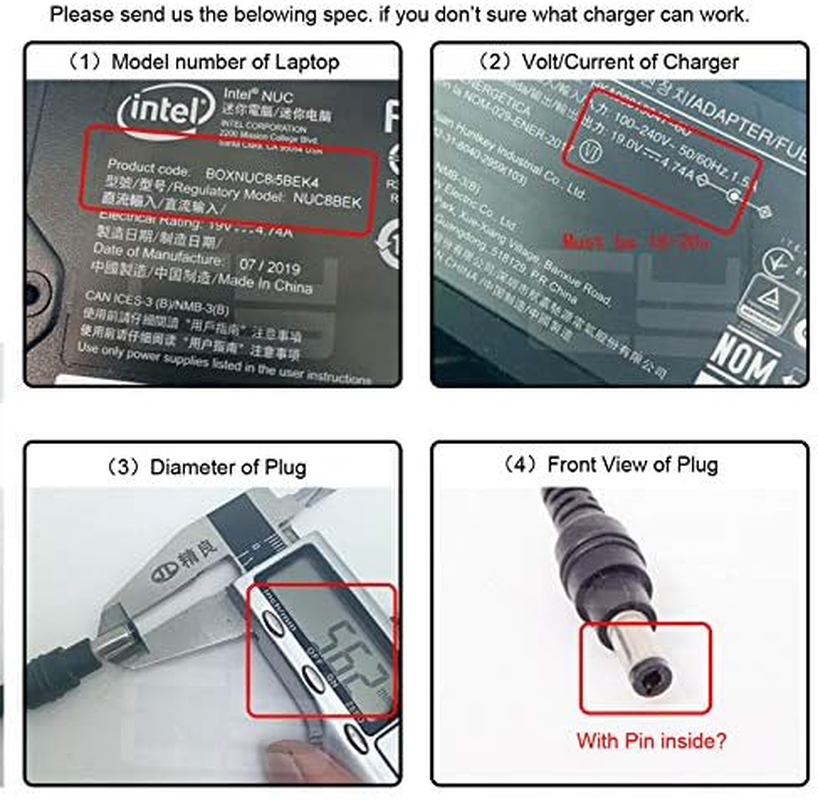 Cablecc Type C USB-C Female Input to DC 4.8X1.7Mm Power PD Charge Cable 65W Fit for Laptop 18-20V - 5.5*2.5Mm image number 6