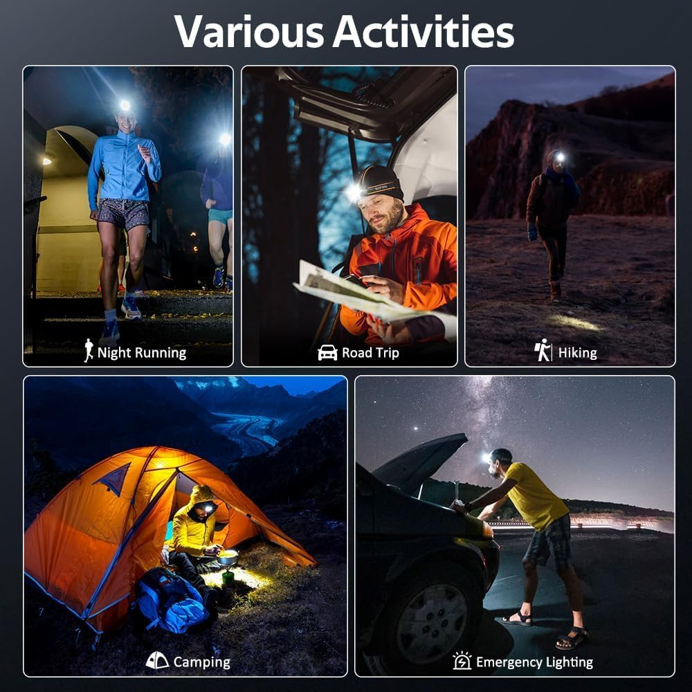 Sofirn HS22 Headlamp Rechargeable, Head Torch 2500 High Lumens, LED Bright Head Lamp with Floodlight Spotlight, 2700K-6500K Color Tint, Dual Button Control for Hard Hat, Camping, Running, Emergency image number 4