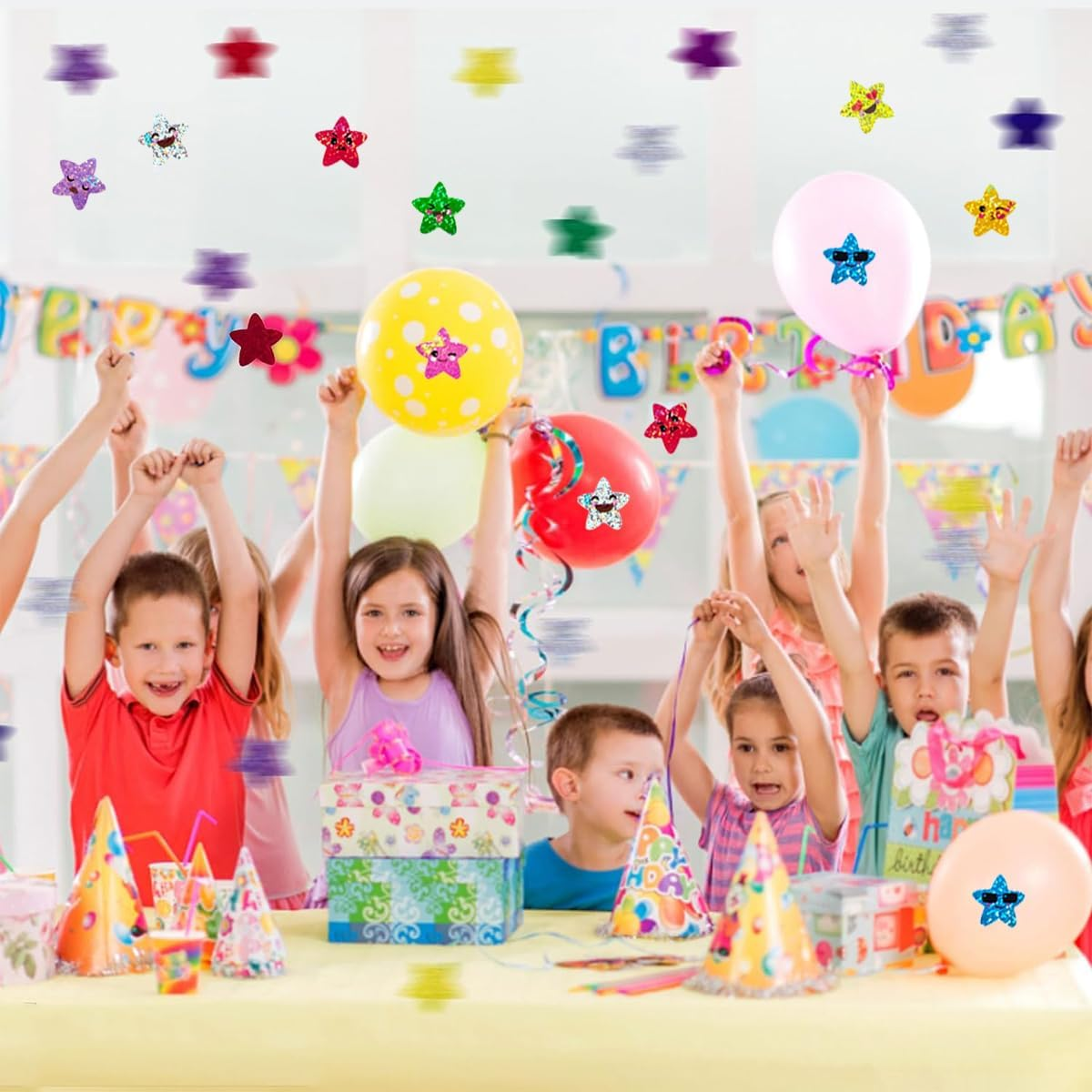 KALYRON 2000 Pcs Multicolor Star Stickers,Fun Reward Stickers for Teachers & Students,Vibrant, Durable & Easy Peel,Perfect for Classroom, Crafts, Charts & Gifts, 4 Rolls image number 1