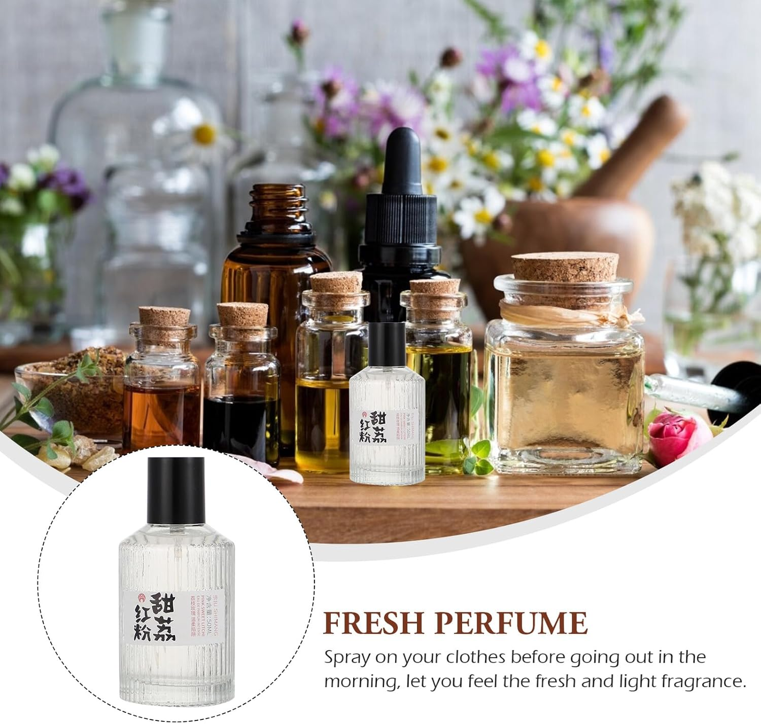 OKUMEYR 50Ml Portable Fresh Fragrance Perfume for Women and Men Japanese Style Light Scent Suitable for Daily Use image number 1