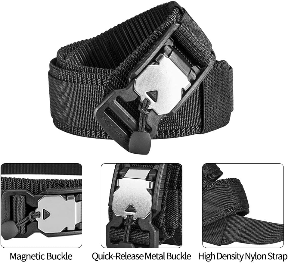 EXCELLENT ELITE SPANKER Tactical Webbing Belt for Men Modular Heavy Duty Belt Adjustable Nylon Loop Belt with Magnetic Quick-Release Metal Buckle image number 2