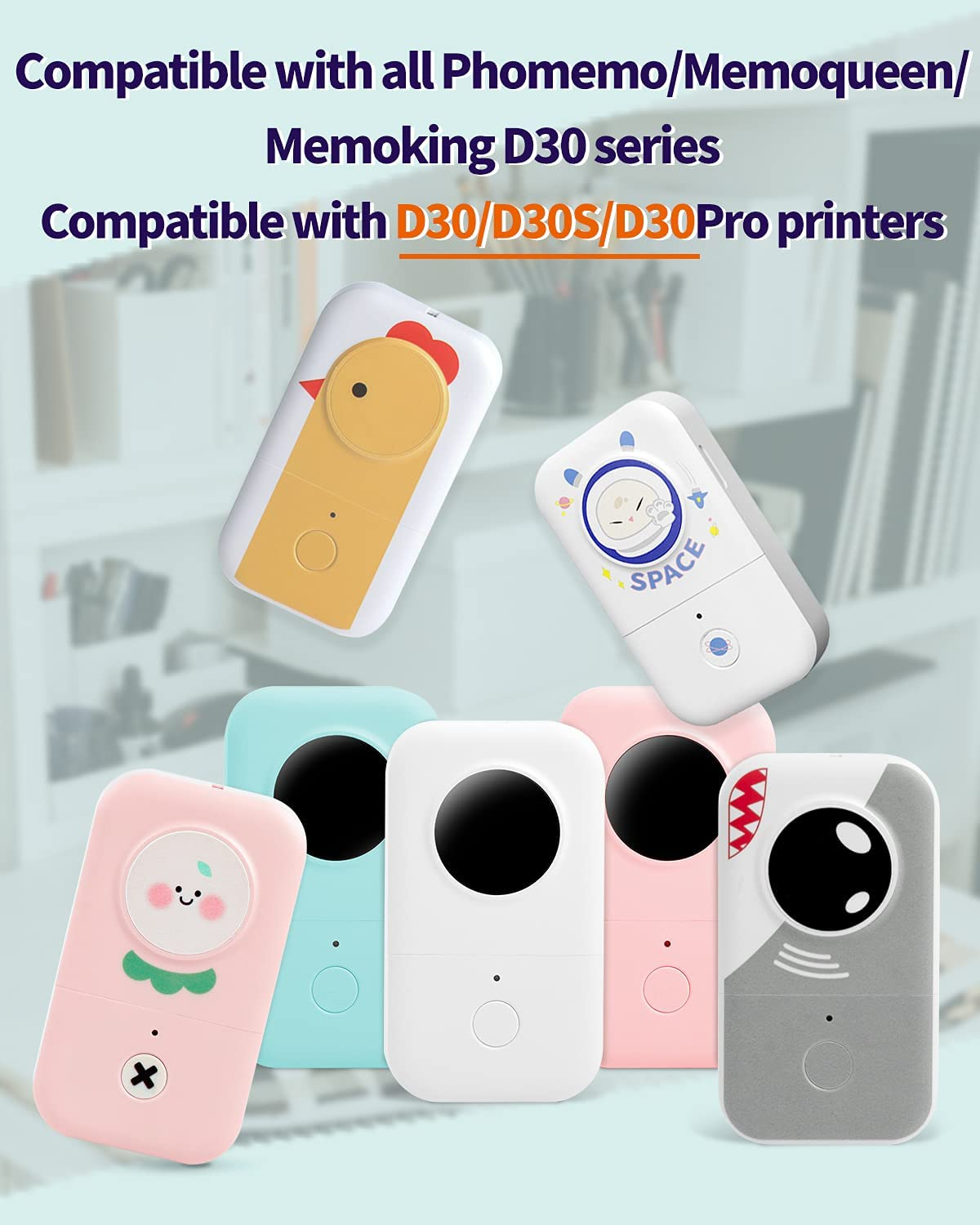 Phomemo D30 Labels - Nebula/Galaxy Series Adhesive Thermal Labels, 12Mm X 40Mm, 3 Rolls (160 Each),Phomemo D30 Maker Tape for Gift Wrapping, New Year and Various - Blue/Green image number 4