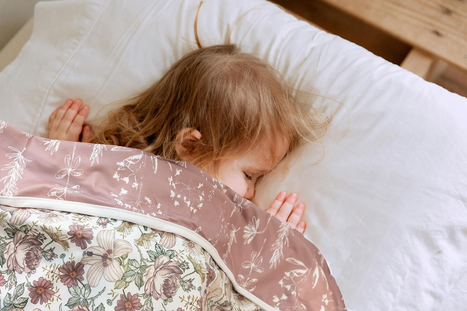 Little Jump Stretchy Jersey Knit Swaddle Blankets, Premium Cotton Floral Baby Blanket,Soft Western Wild Flowers Baby Quilt for Baby Girls and Toddlers(Vintage Floral) image number 3