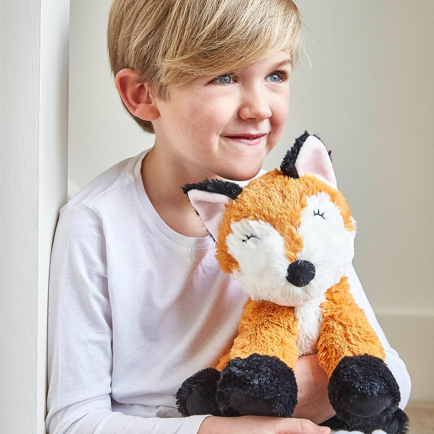 Warmies Plush Fox Microwavable Weighted Wheat Bag, Cuddly Soft Heat Pad Scented with French Lavander, Weighted Teddy Suitable for Adults and Children image number 4