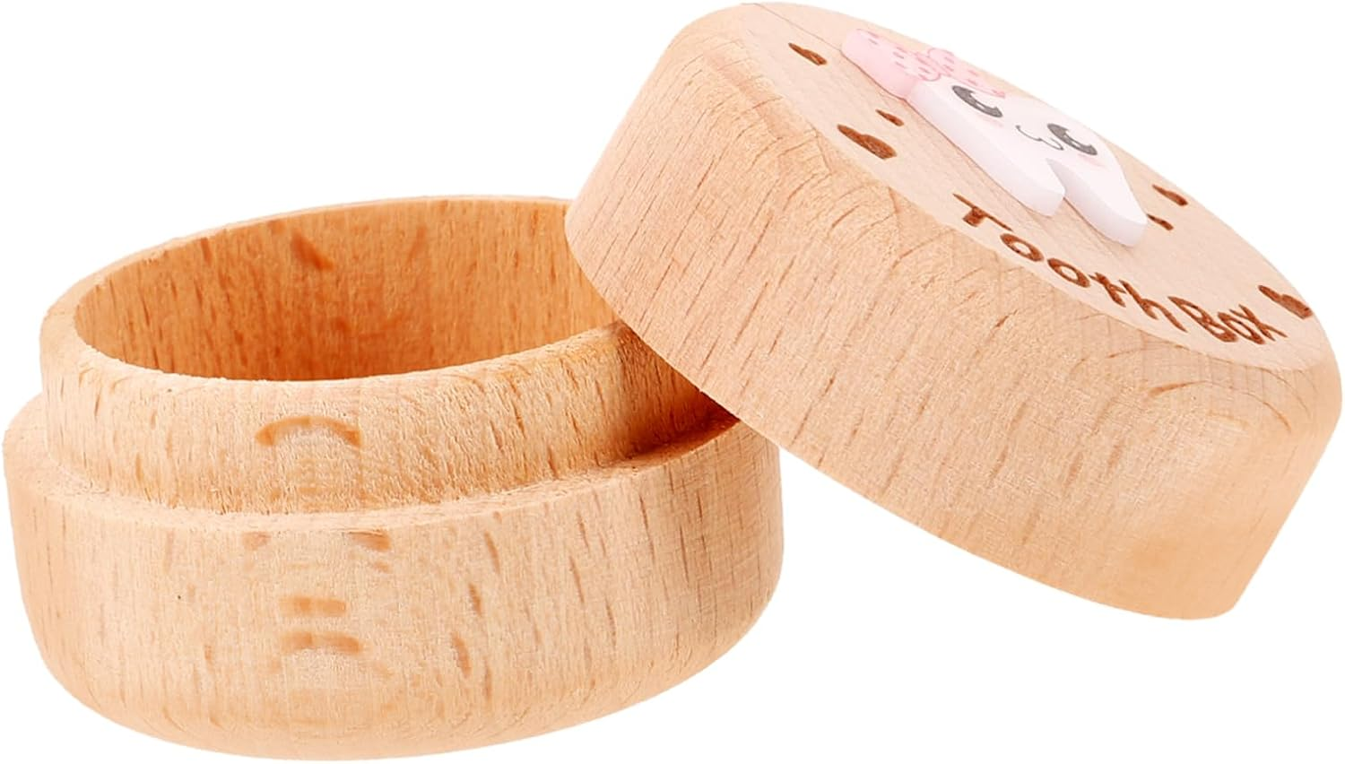 Wooden Tooth Box Tooth Keepsake Box for Kids Natural Wood Keepsake for Boys Girls image number 4