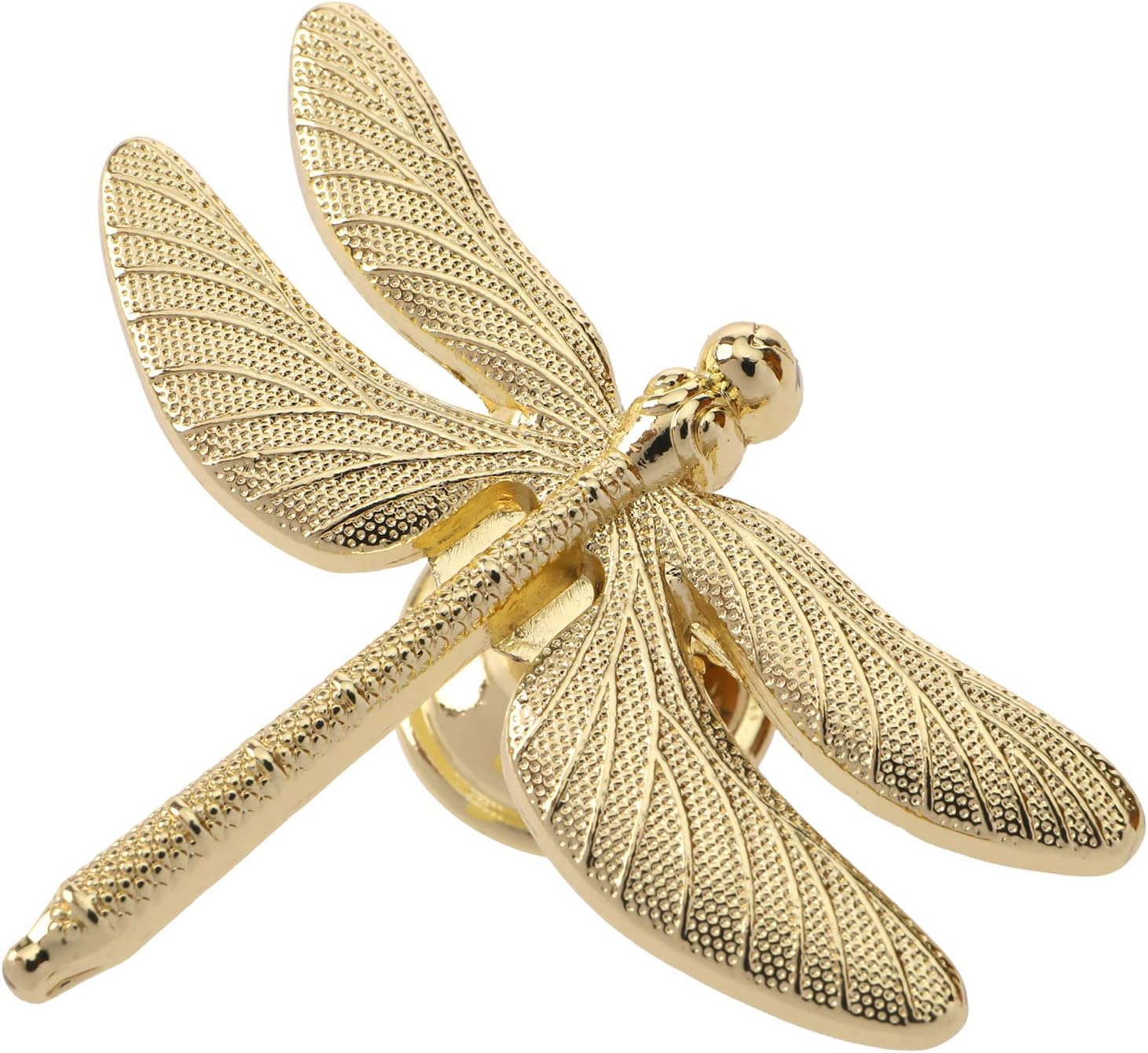 SING F LTD 4PCS Dragonfly Knobs Handles Unique Dragonfly Shape Decorative Handles with Mounting Screws Furniture Hardware Accessories for Cabinet Wardrobe Drawer Dresser Gold image number 3