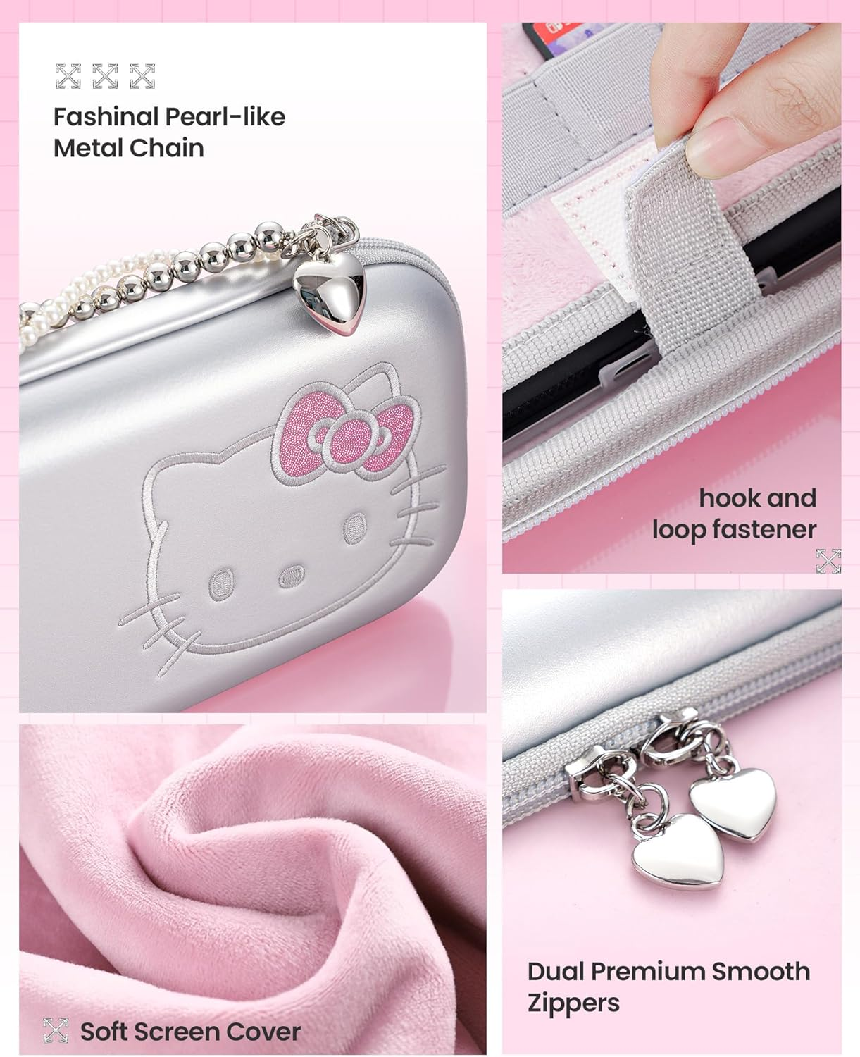 Kuitmor Carrying Case Compatible with Switch 2 (2025), Hardshell Storage Bag with Delicate Hand Chain, Portable Case for Switch 2 Game Console - HLK image number 4