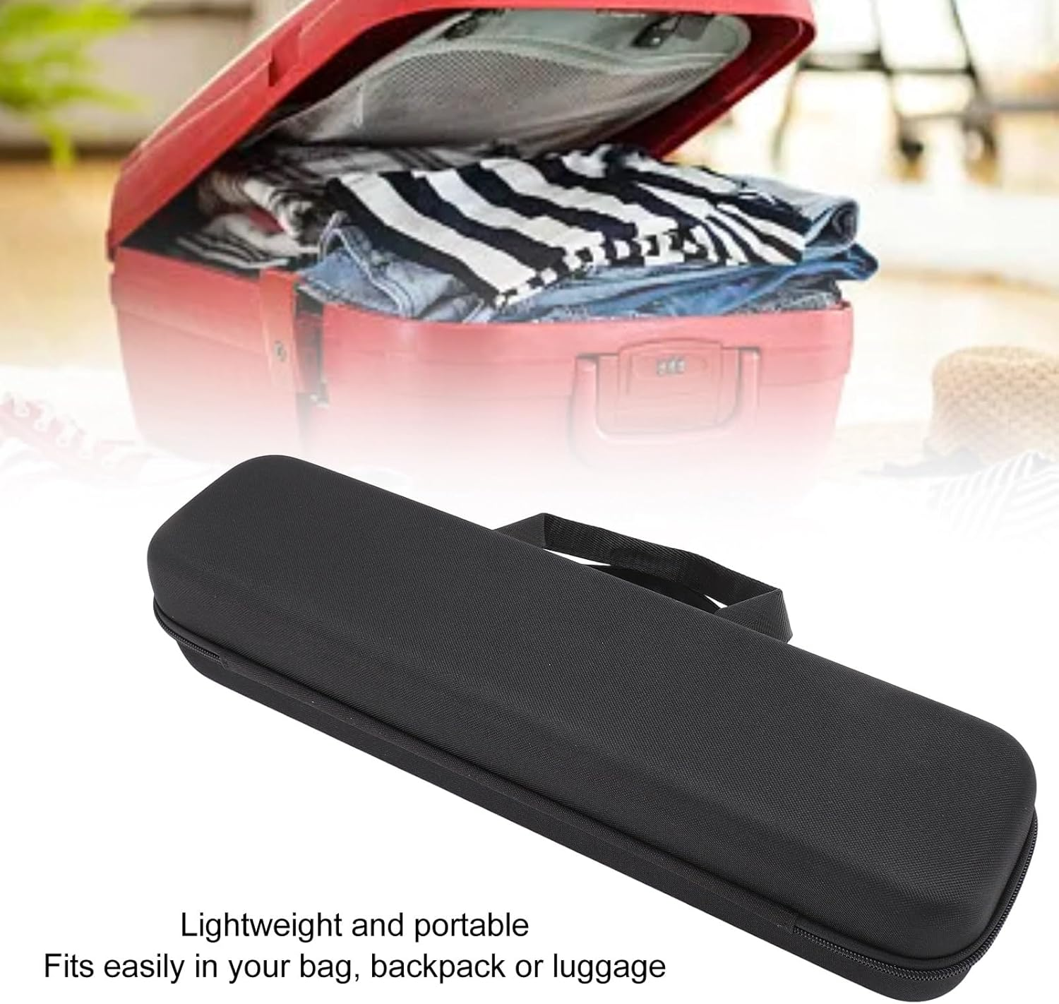 Hard Carry Travel Case for Airstrait HT01 Hair Dryer Hair Straightener, Drop Proof Hair Straightener EVA Case with Carrying Handle, 17.7X3.5X4.3In image number 1