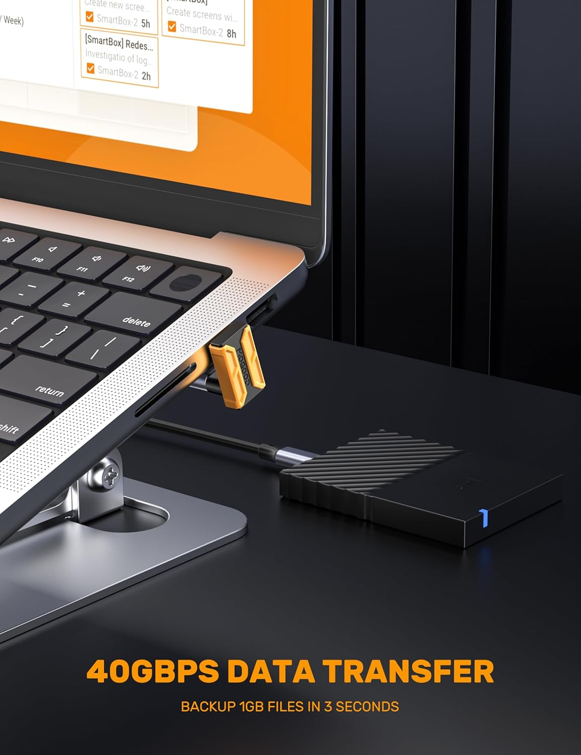 MOGOOD 180 Degree U Shape USB-C Male to USB-C Female Adapter with PD 140W/40 Gbps, USB-C 180 Extender for Steam Deck/Switch/Laptop/Tablet/Phone image number 2