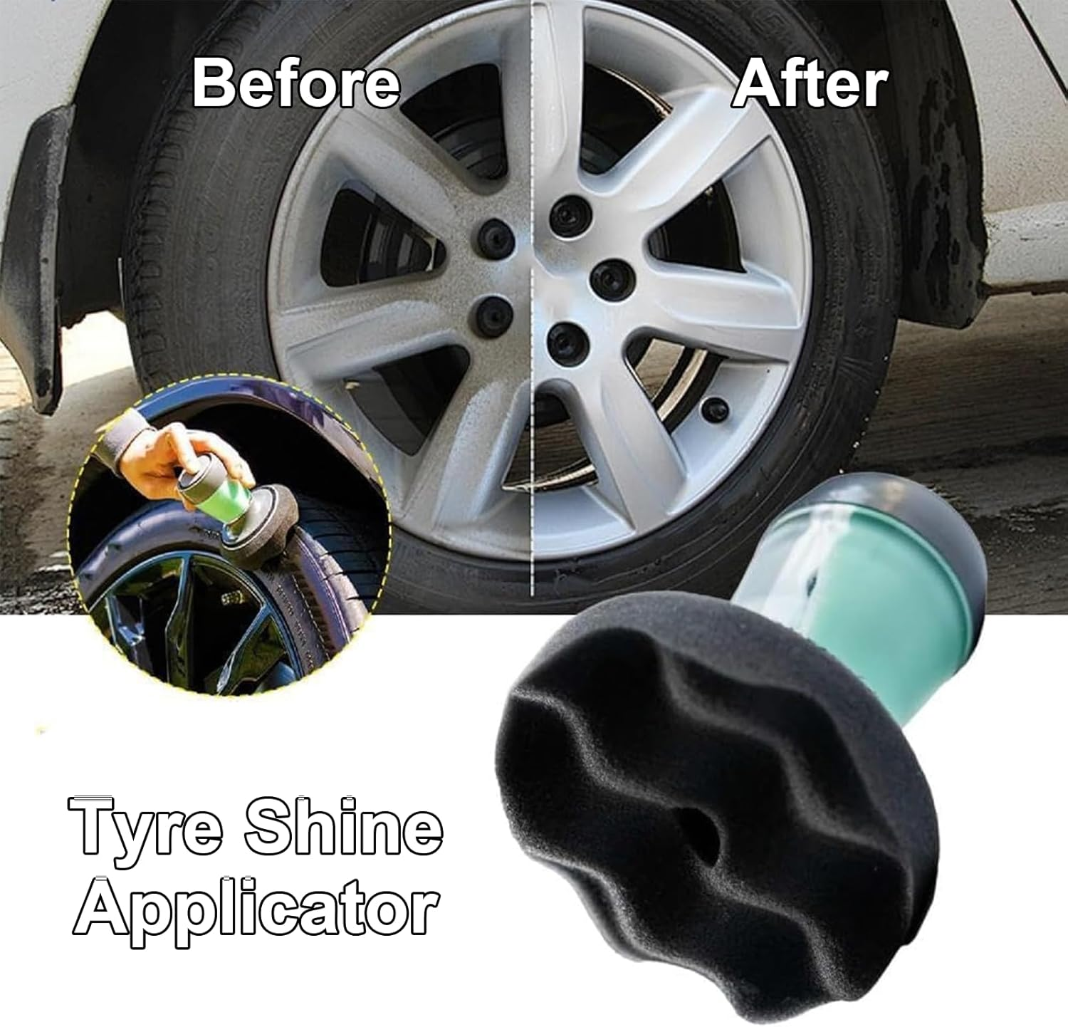 Flow Tire Shine Applicator &ndash; Reusable Tire Dressing Tool for Even, Streak-Free Shine, Easy & Mess-Free, Perfect for Car & Truck Tires image number 4
