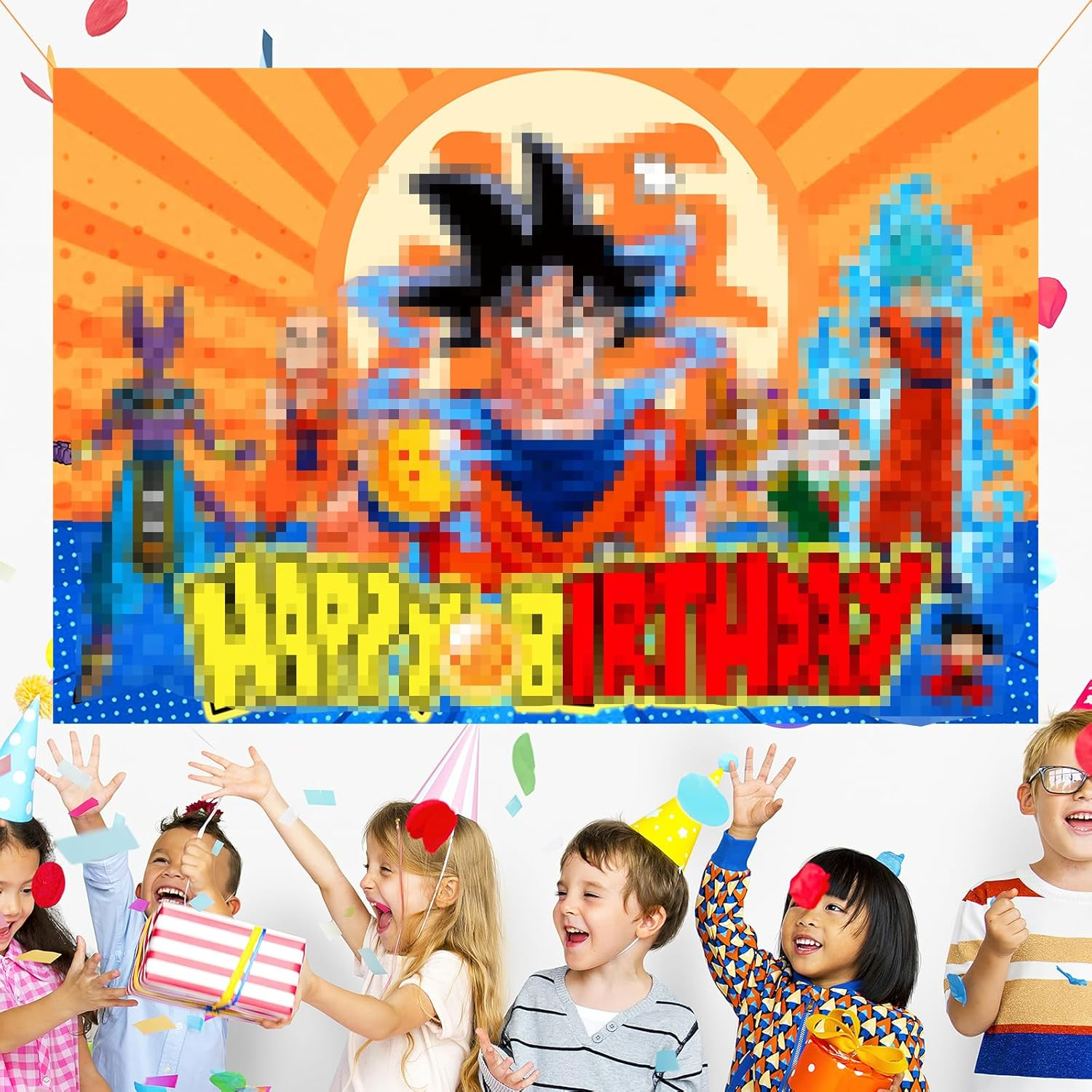 Goku Birthday Party Decoration Set, Happy Birthday Background, Cartoon Party Latex Balloon, for Boys and Girls, Anime Birthday Decoration image number 2