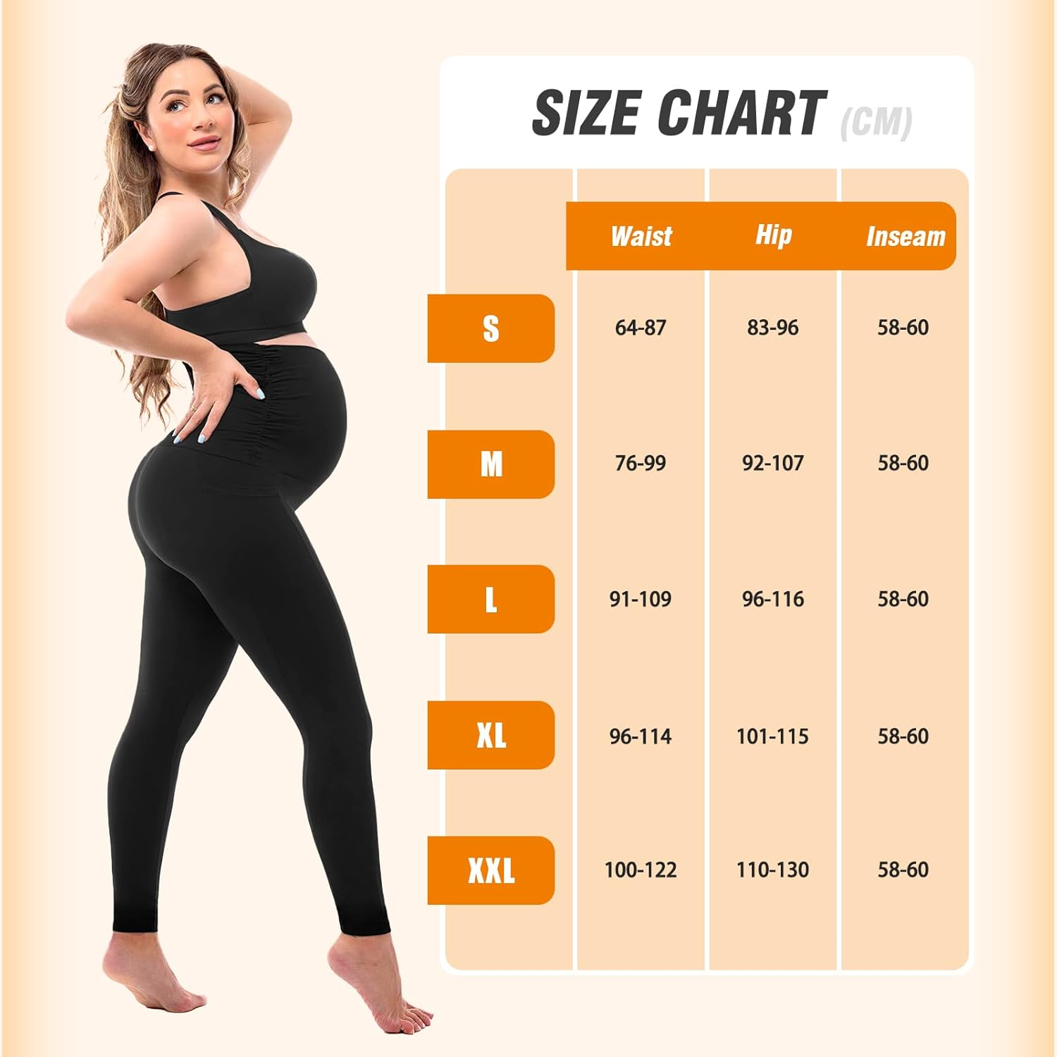 SINOPHANT Maternity Fleece Lined Leggings over the Belly with Pockets,Thermal Womens Pregnancy Workout Pants Warm Winter image number 1