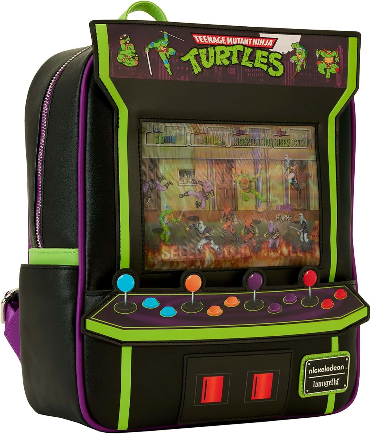 Loungefly TMNT 40Th Ann Vintage Arcade Mini Backpack image number 6