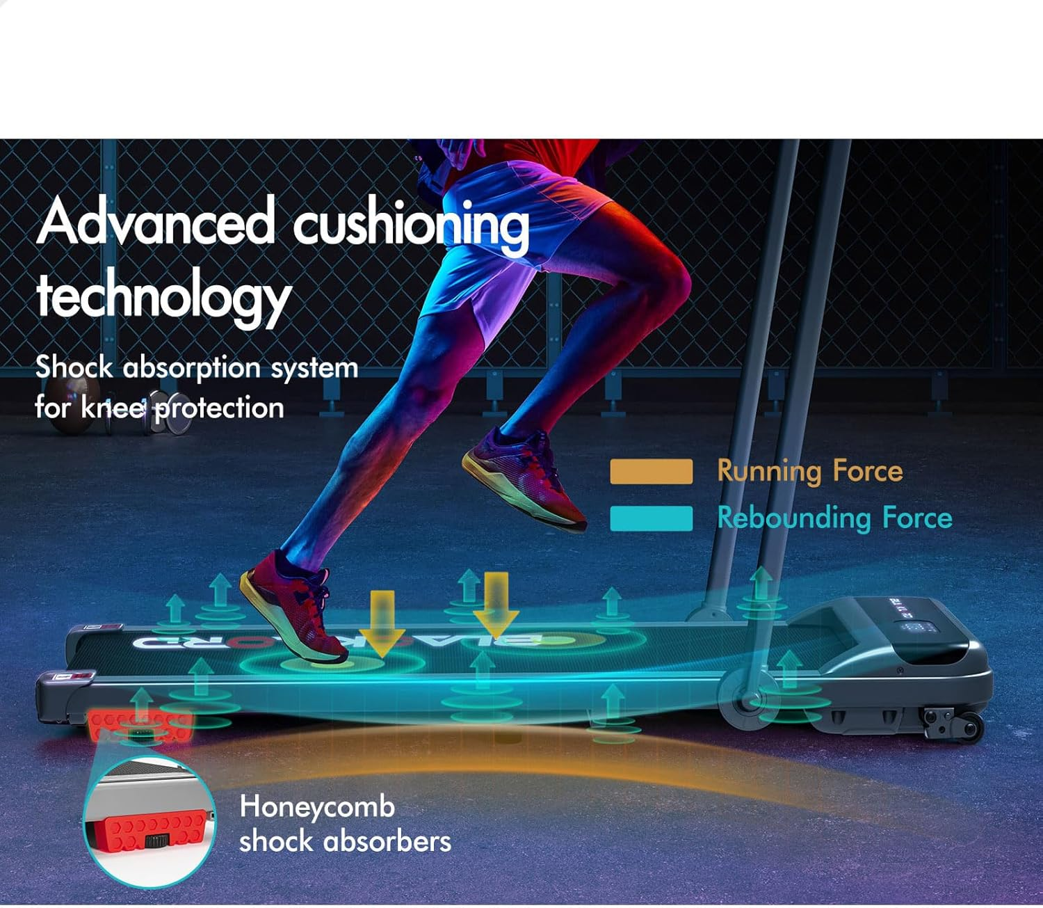 BLACK LORD Treadmill Electric Walking Pad under Desk 3.4HP with 3-Level Incline, Jogging Running Exercise Workout Machine with Bluetooth Control, Cardio Trainer for Home Gym Office, MS2-H Silver image number 2