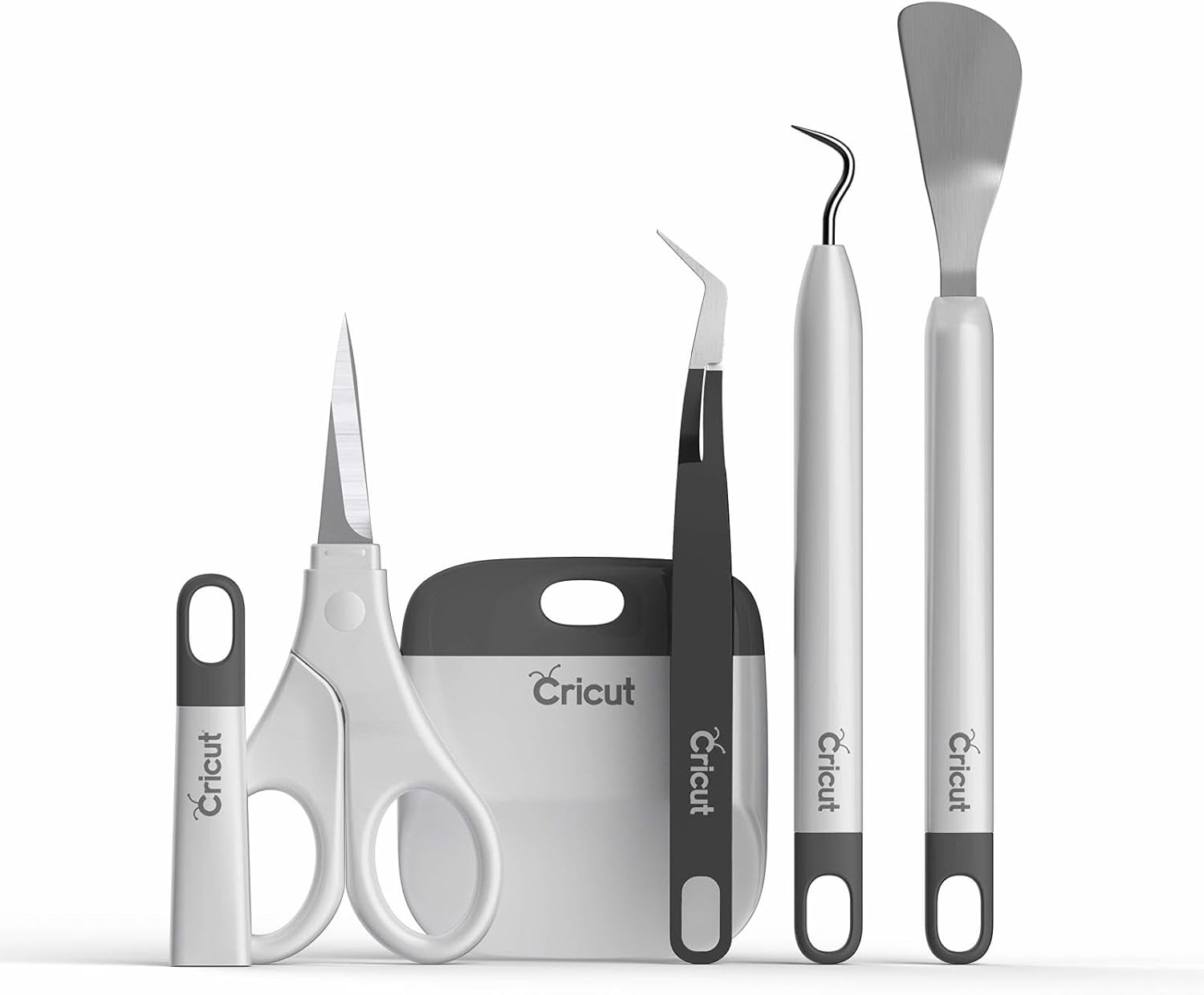 Cricut Basic Tool Set - 5-Piece Precision Tool Kit for Crafting and Diys, Perfect for Vinyl, Paper & Iron-On Projects, Great Companion for Cricut Cutting Machines, Gray