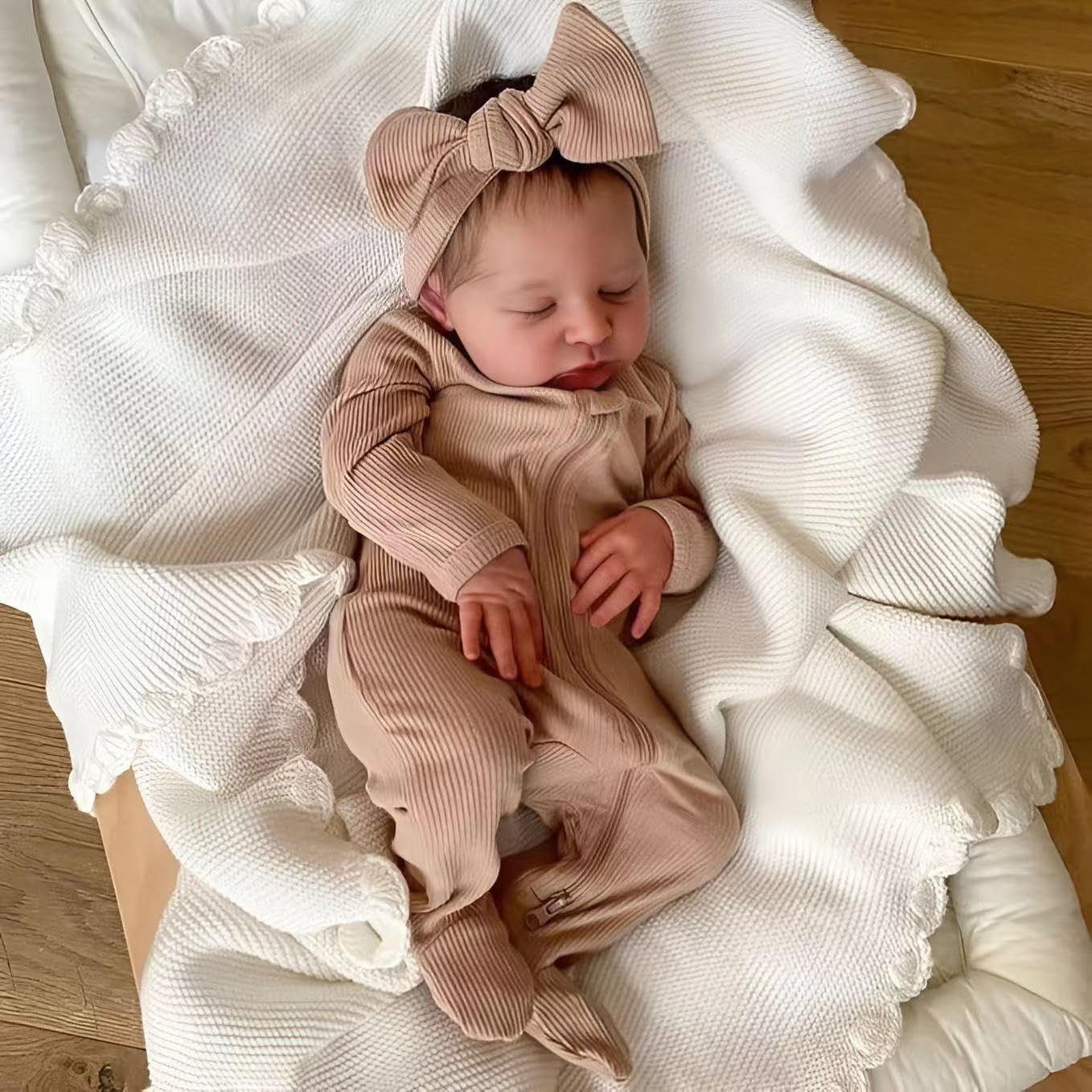 Pinky Reborn Lifelike Newborn Baby Dolls - 19 Inch Soft Body Girl Doll Lovely Real Look Reborn Baby Doll Girl Realistic Newborn Baby Doll Sleeping Reborn Bebes