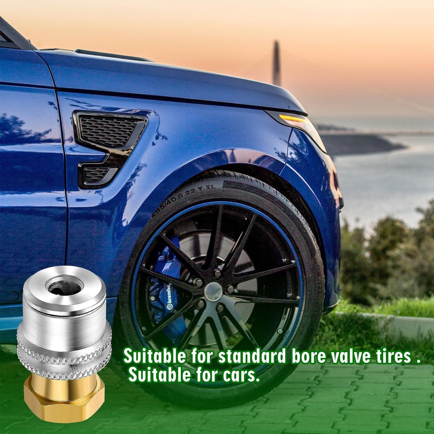 4 Pcs Air Chuck for Tires, anti Leakage Lock on Air Chuck 1/4'' FNPT Locking Tire Inflator Chuck Quick Connector Lock Air Chuck Heavy Duty Brass Tire Chuck Closed Flow for Air Compressor