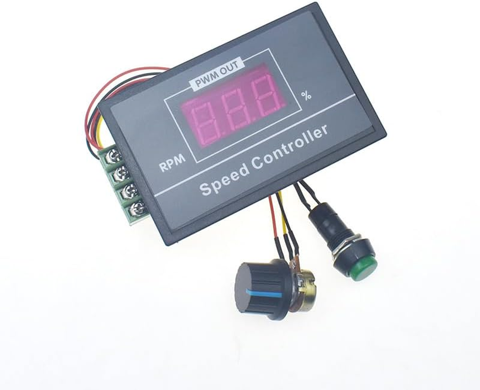 2Pcs PWM DC Motor Speed Controller DC 6-60V 6V 12V 24V 48V 30A LED Digital Display Slow Start with an Adjustable Momentary Start Stop Switch and a Speed Control Potentiometer image number 2