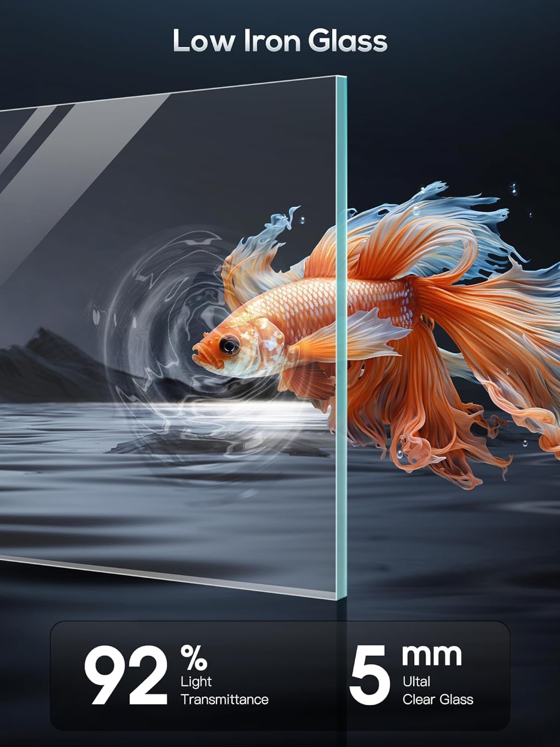 YSOAE Fish Tank Kit, Rimless Glass Aquarium Starter Kits with Partitioned Filtration, No Installation Required Betta Fish Tank with Decor for Enthusiasts & Beginners (20X23X22Cm) image number 4