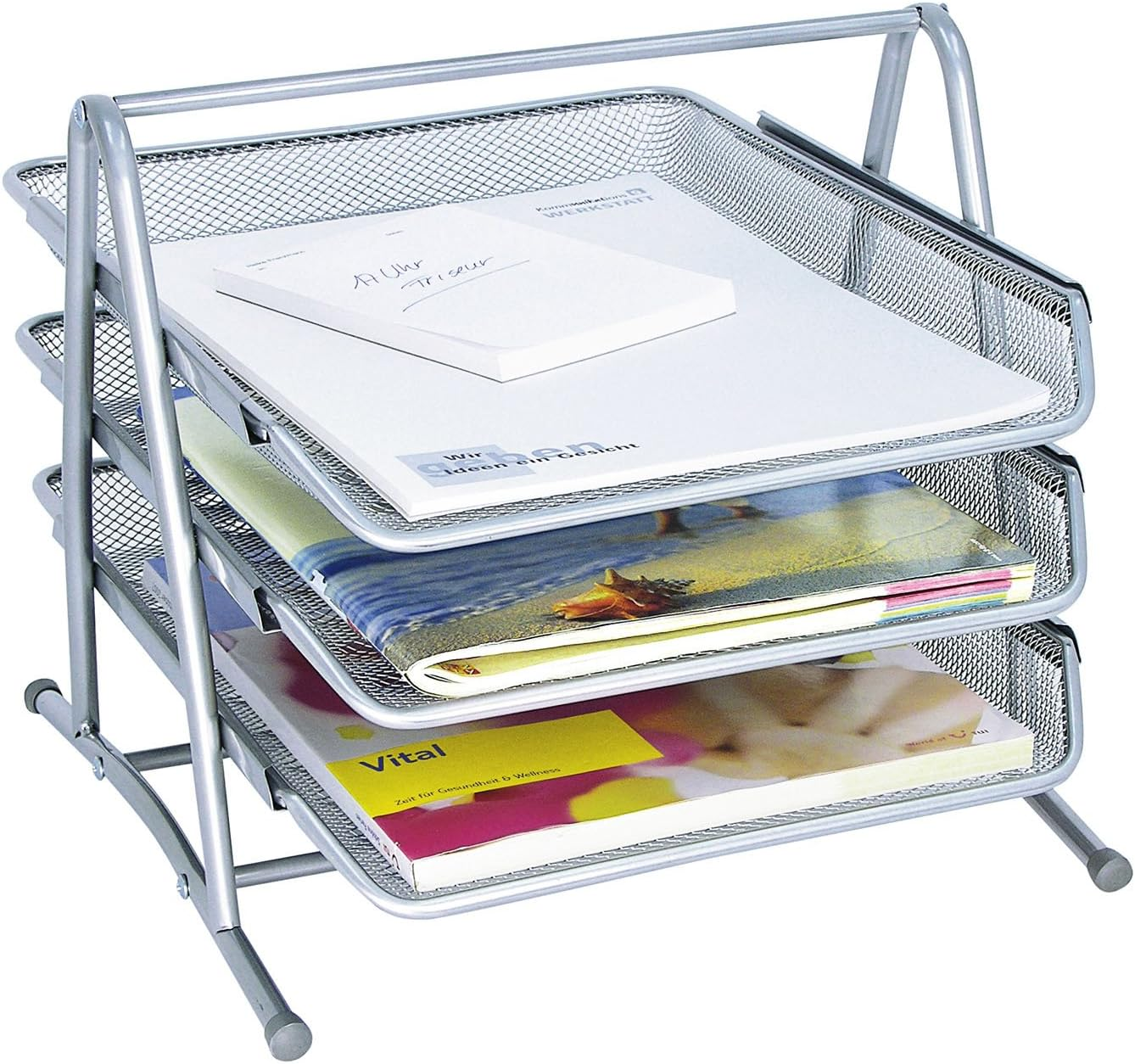 Wedo 65354 Office Letter Stand with 3 Compartments Wire Metal Silver image number 3