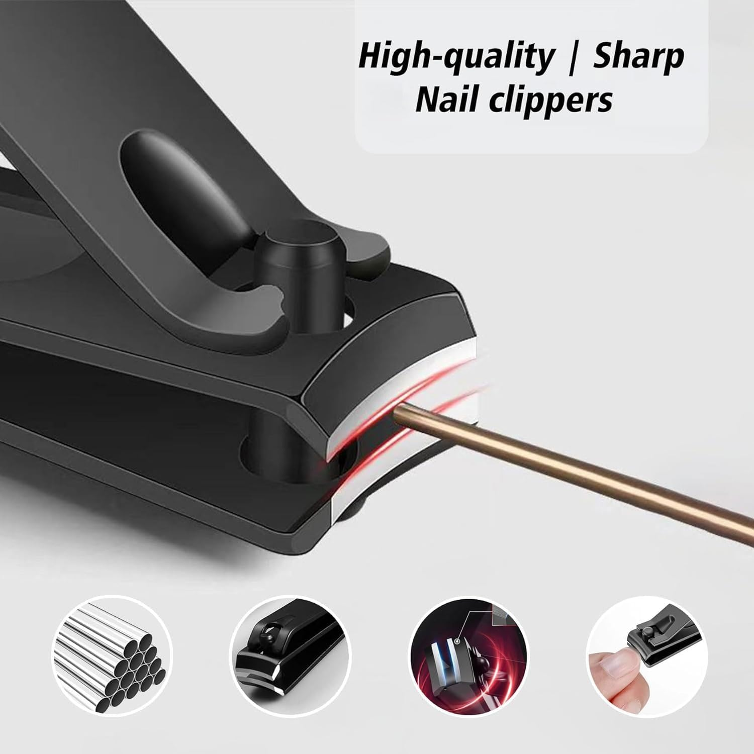 Cool Manicure Set for Men, Nail Clipper Grooming Kit for Teen Boy, Boyfriend, Husband, Dad, Small Gift Idea for Christmas Stocking Stuffers or Birthday Gift (Black) image number 5