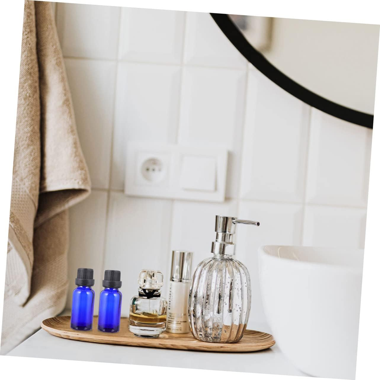 Yardenfun 20Pcs Essential Oil Bottles Small Glass Containers Orifice Reducer for Perfume Sample Bottles for Cuticle Oil