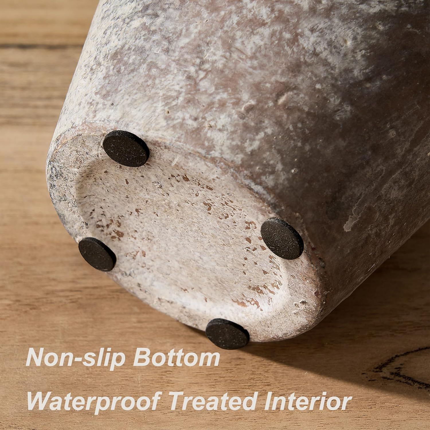 PORCER 9.3 Inch Antique Ceramic Vase, Terracotta Vase with Handle, Boho Decor Farmhouse Decorative Vase, Rustic Vase for Home Decor, Living Room, Entryway, Wedding - Distressed Design, Gray