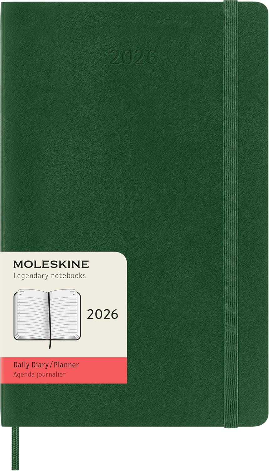 Moleskine - 2026-12 Month Daily Soft Cover Diary - Large - Myrtle Green