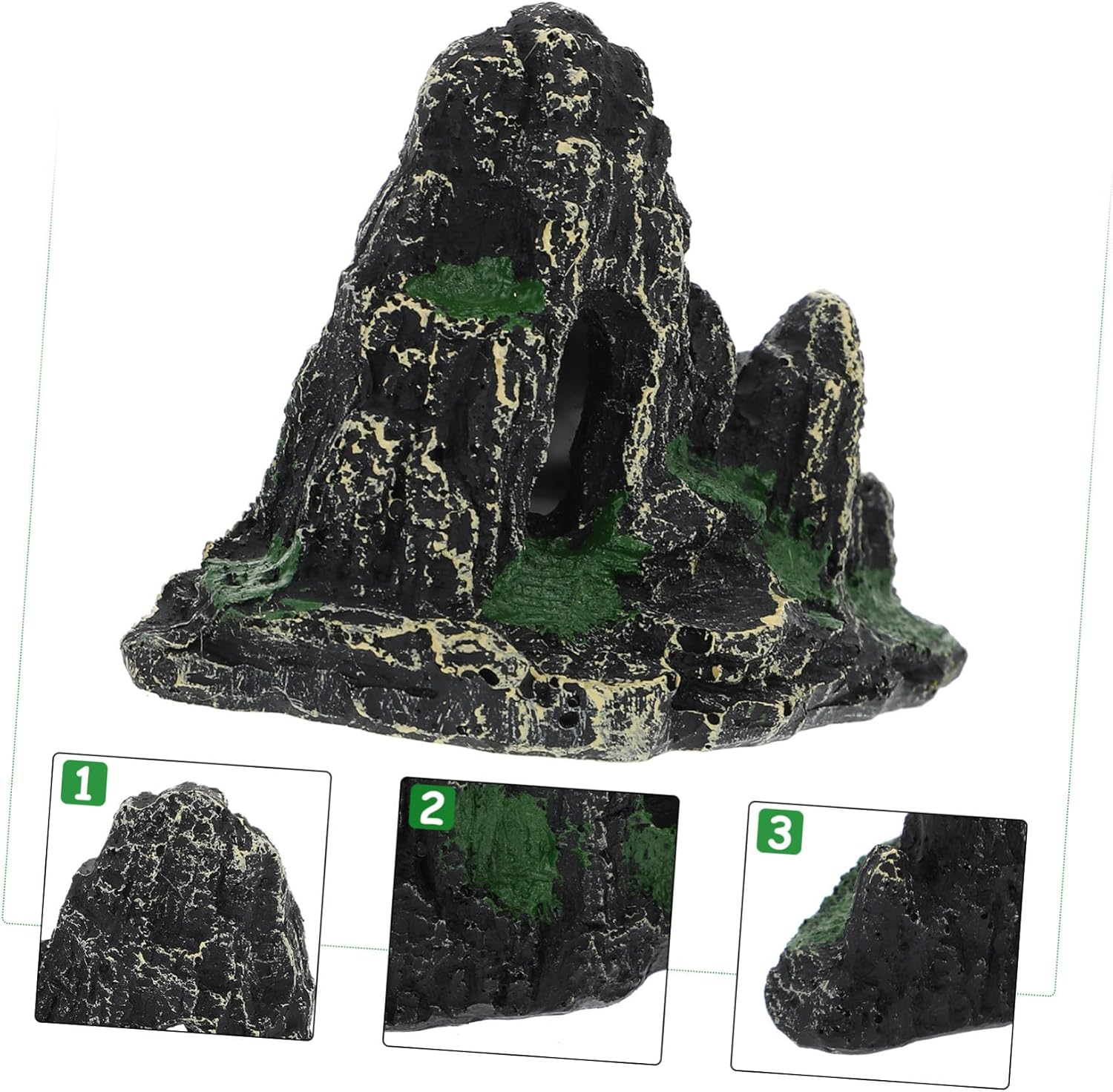 Abaodam Artificial Rockery Sculpture Aquarium Decor Resin Simulation Hill Statue Fish Tank Accessory for Freshwater and Saltwater Aquatic Pets