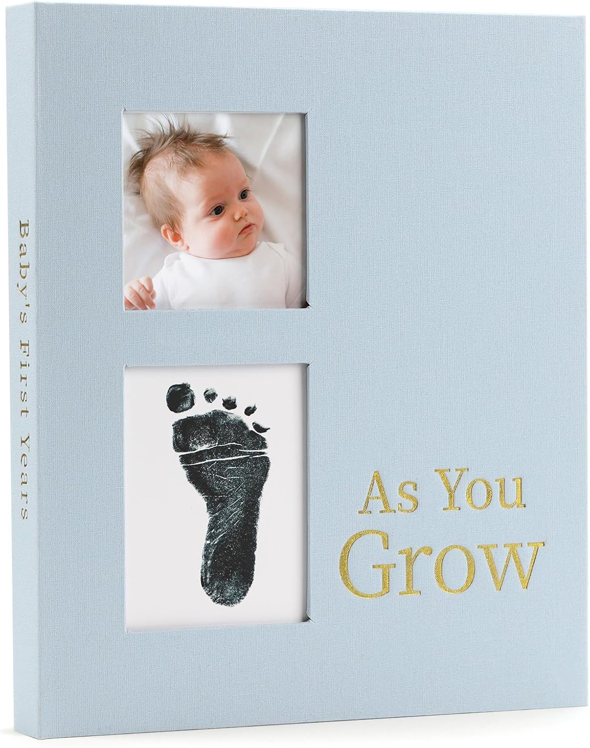 Keepsake Memory Book for Baby Boys or Girls, Timeless First 5 Year Baby Book, a Milestone Book to Record Every Event from Birth to Age 5 Gender Neutral Journal Scrapbook Photo Album (Light Blue)