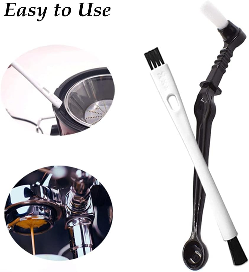 Dxary 5 Pieces Coffee Brush Set Professional Espresso Brush Kit Include Wooden Coffee Grinder Machine Cleaning Brush and Nylon Espresso Brush for Coffee Machine Group Head (5) image number 6