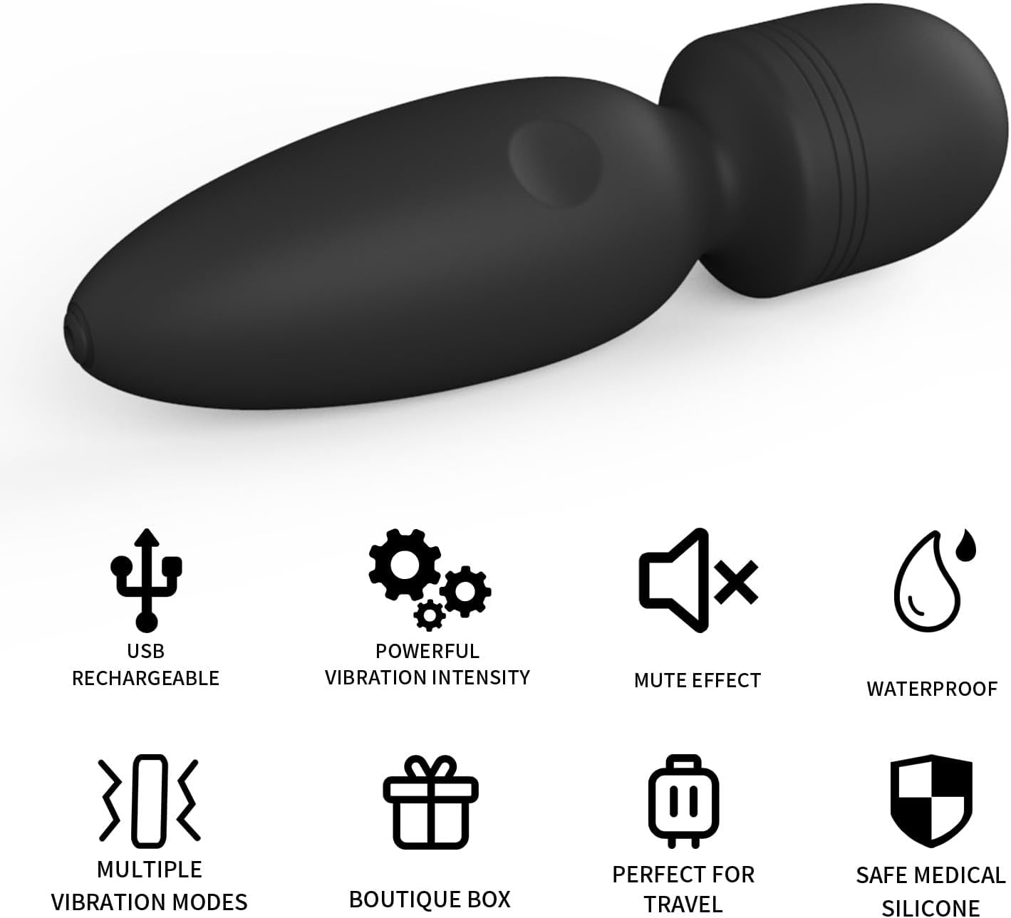 Mini Massager,Gifts for Women Small Cordless Handheld Massager with 10 Modes, Personal Handheld Massager for Neck Shoulder Back Body （Black） - Gray Purple image number 6