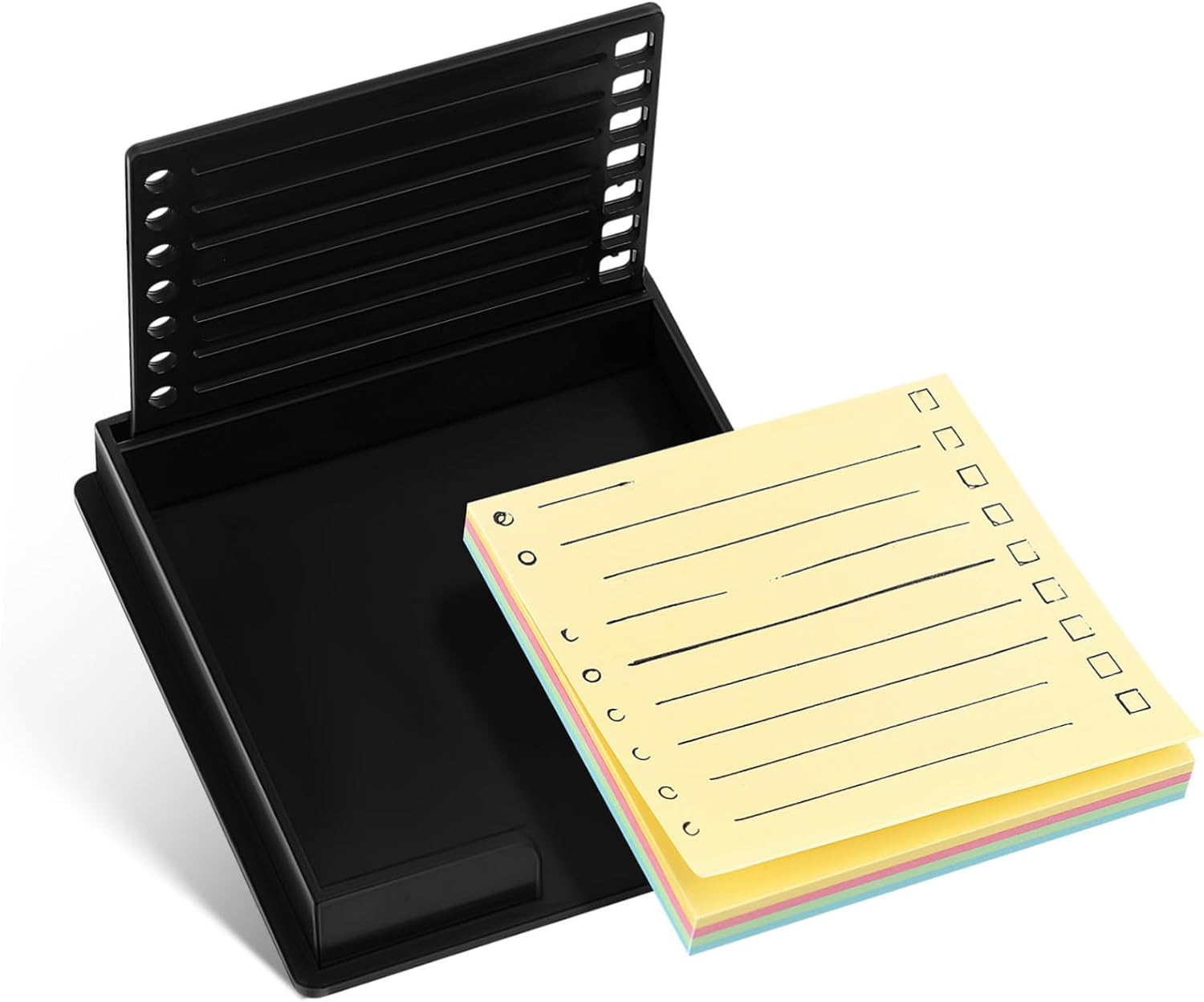 HONMEET Post Note Template Reusable Notes Stencil Holder Stickers Organizer Memo for Desk Stationery Storage Shipping Label Holder Label Dispenser Sticker Display Rack