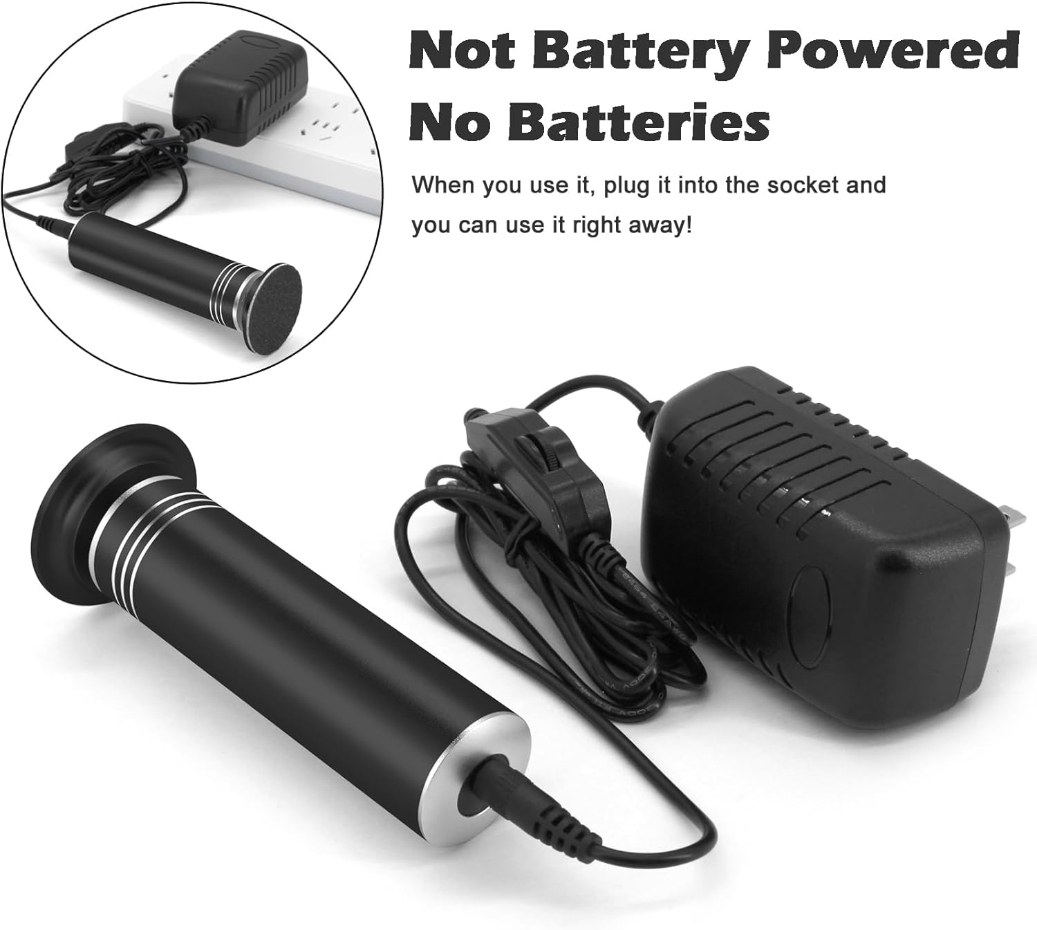 Upgraded Electric Callus Remover for Feet 1200RPM, Adjustable Speed Professional Electric Foot Sander Foot Grinder Heel File Pedicure Tool for Women Men Cracked Dead Skin, 60 Sandpaper Discs, Black image number 6